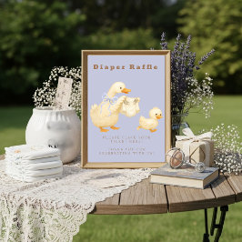 Blue A Silly Goose Diaper Raffle Table Sign  招待状