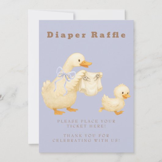 Blue A Silly Goose Diaper Raffle Table Sign  招待状 (裏面)