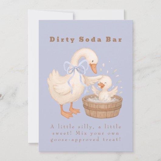 Blue A Silly Goose Dirty Soda Bar Sign 招待状 (正面)