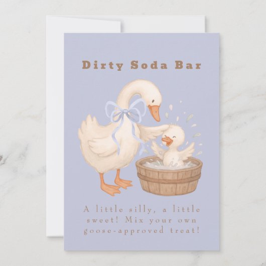 Blue A Silly Goose Dirty Soda Bar Sign 招待状 (裏面)