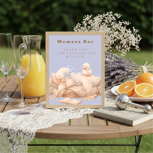 Blue A Silly Goose "Momosa" Mimosa Table Sign 招待状