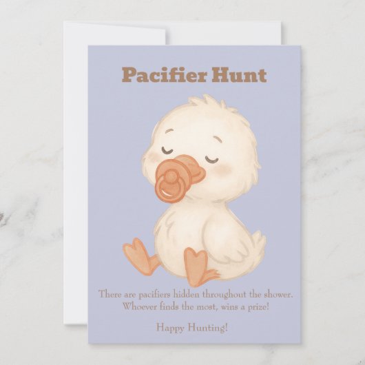 Blue A Silly Goose Pacifier Hunt Baby Shower   招待状 (正面)