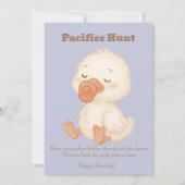 Blue A Silly Goose Pacifier Hunt Baby Shower   招待状 (裏面)