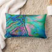 Blue Abalone Shell Accent Throw Pillow ランバークッション (ブランケット)