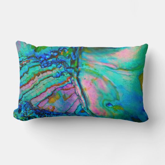 Blue Abalone Shell Accent Throw Pillow ランバークッション (正面)