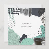 Blue Abstract Art Collage Promotional Event 招待状 (裏面)