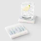 Blue Abstract Coaster Set - Modern Geometric Drink ストーンコースター (横)