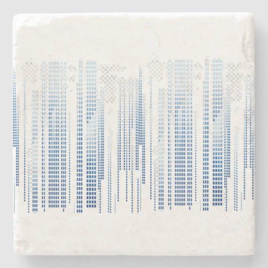 Blue Abstract Coaster Set - Modern Geometric Drink ストーンコースター (正面)
