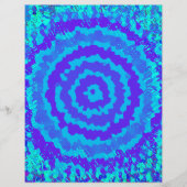 Blue Abstract Flower Scrapbook Paper 2-Sided Page (正面)