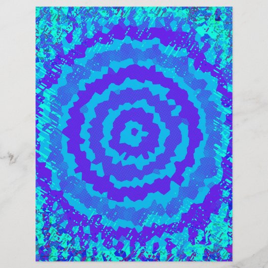 Blue Abstract Flower Scrapbook Paper Bulk Pages チラシ (裏面)