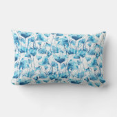 Blue Abstract Flowers ランバークッション (裏面)
