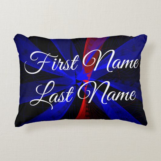 Blue Abstract Geometric Accent Parody Pillow アクセントクッション (正面)