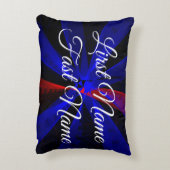 Blue Abstract Geometric Accent Parody Pillow アクセントクッション (裏面(縦))