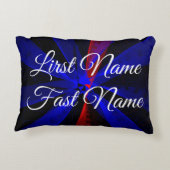 Blue Abstract Geometric Accent Parody Pillow アクセントクッション (裏面)