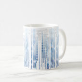 Blue Abstract Geometric Mug コーヒーマグカップ (正面右)