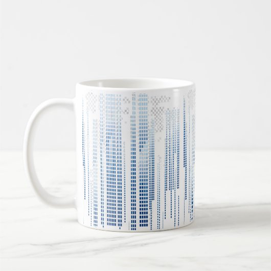 Blue Abstract Geometric Mug コーヒーマグカップ (左)