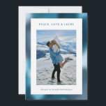 Blue Abstract Gradient Hanukkah Photo シーズンカード<br><div class="desc">A modern Hanukkah photo card with abstract gradient background in shades of blue. Upload your own photo. On the back of the card you can enter a longer message.</div>