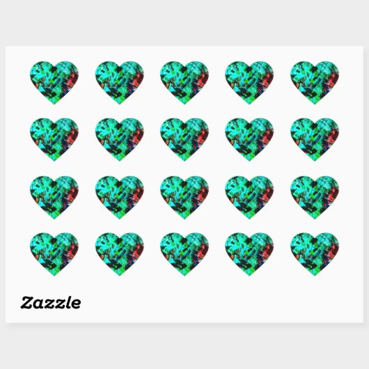 Blue abstract heart sticker.Blue heart abstract  ハートシール (シート)