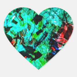 Blue abstract heart sticker.Blue heart abstract  ハートシール