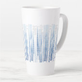 Blue Abstract Latte Mug - Modern Tall Coffee Cup カフェラテマグ (右アングル)