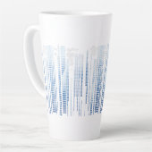 Blue Abstract Latte Mug - Modern Tall Coffee Cup カフェラテマグ (左アングル)