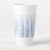 Blue Abstract Latte Mug - Modern Tall Coffee Cup カフェラテマグ (正面)