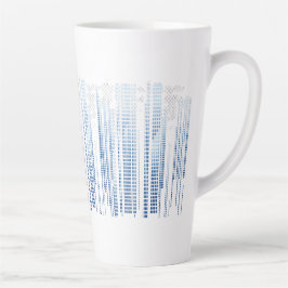 Blue Abstract Latte Mug - Modern Tall Coffee Cup カフェラテマグ