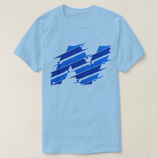 Blue Abstract Logo T-Shirt | Modern Futuristic Geo Tシャツ (デザイン正面)