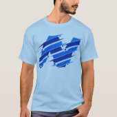 Blue Abstract Logo T-Shirt | Modern Futuristic Geo Tシャツ (正面)