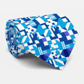 Blue Abstract Pattern ネクタイ (ロール)