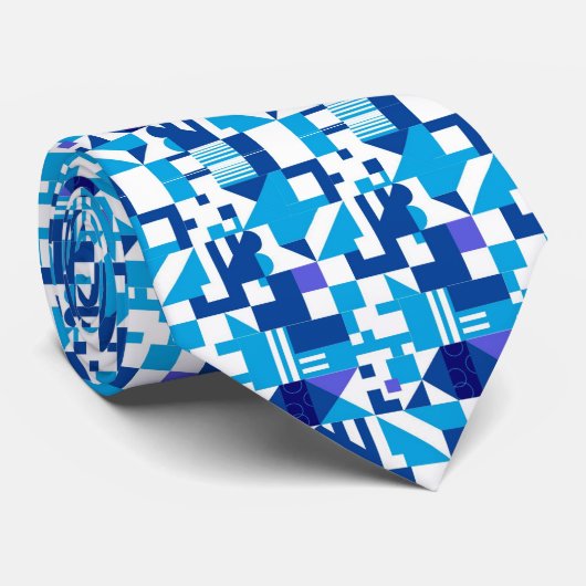 Blue Abstract Pattern ネクタイ (ロール)