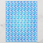 Blue Abstract Roses Scrapbook Paper 2-Sided Page (正面)