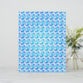 Blue Abstract Roses Scrapbook Paper 2-Sided Page (スタンド正面)