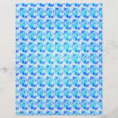 Blue Abstract Roses Scrapbook Paper 2-Sided Page (裏面)