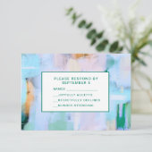 Blue Abstract RSVP Card Boho Colorful (スタンド正面)