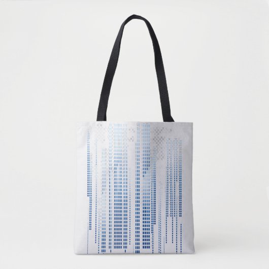 Blue Abstract Tote Bag - Modern Geometric Shopping トートバッグ (正面)