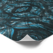 Blue Abstract Watercolor Art ポスター (角)