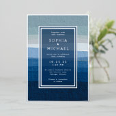 Blue Abstract Wedding Invitation Photo Template  箔シーズンカード (立ち正面)