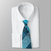 Blue Abstract (with Solid Blue knot on Top) ネクタイ (タイ)