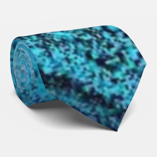 Blue Abstract (with Solid Blue knot on Top) ネクタイ (ロール)