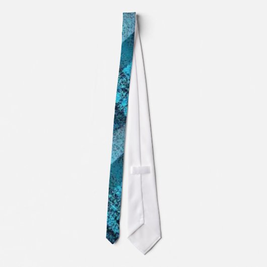 Blue Abstract (with Solid Blue knot on Top) ネクタイ (裏面)