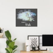 *~* Blue AbstractDANDELION願いを叶える ポスター (ホームオフィス)