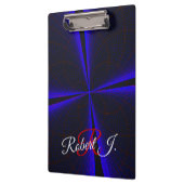 Blue Accent Clover Leaf Geometric Clipboard クリップボード (左)