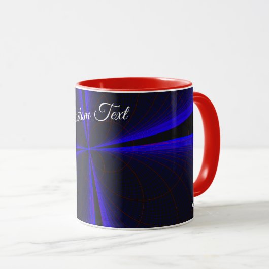 Blue Accent Clover Leaf Geometric Coffee Mug マグカップ (正面右)