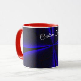 Blue Accent Clover Leaf Geometric Coffee Mug マグカップ
