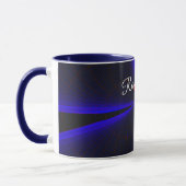Blue Accent Clover Leaf Geometric Coffee Mug マグカップ (左)