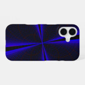 Blue Accent Clover Leaf Geometric iPhone 16 Case 16ケース (裏面横)