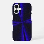 Blue Accent Clover Leaf Geometric iPhone 16 Case iPhone 16ケース (裏面)