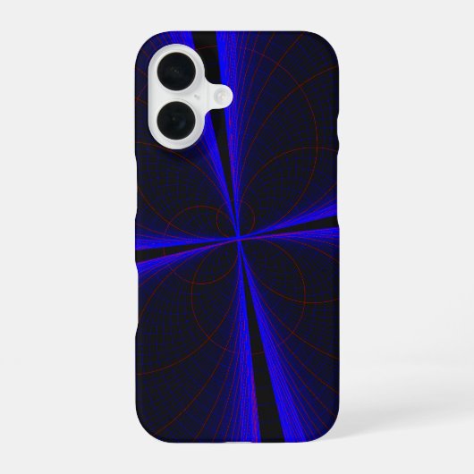 Blue Accent Clover Leaf Geometric iPhone 16 Case iPhone 16ケース (裏面)