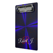 Blue Accent Clover Leaf Geometric Mini Clipboard ミニクリップボード (アングル2)